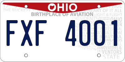 OH license plate FXF4001