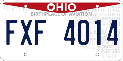 OH license plate FXF4014