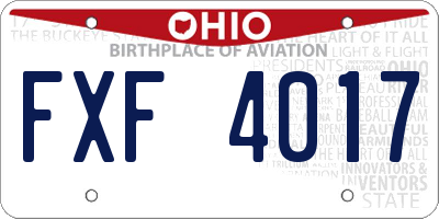 OH license plate FXF4017