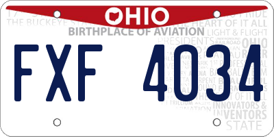 OH license plate FXF4034
