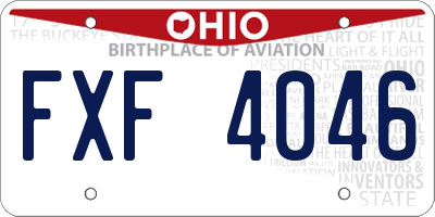OH license plate FXF4046