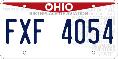 OH license plate FXF4054