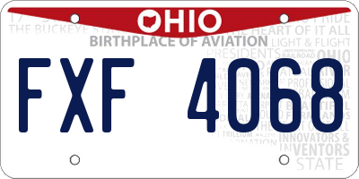 OH license plate FXF4068