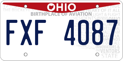 OH license plate FXF4087