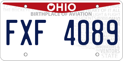 OH license plate FXF4089