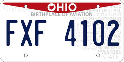 OH license plate FXF4102