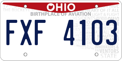 OH license plate FXF4103