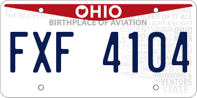 OH license plate FXF4104