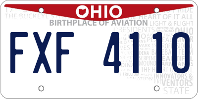 OH license plate FXF4110