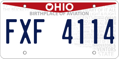 OH license plate FXF4114