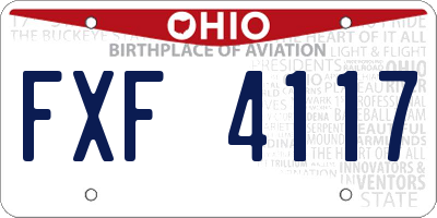 OH license plate FXF4117
