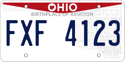 OH license plate FXF4123