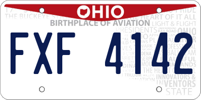 OH license plate FXF4142