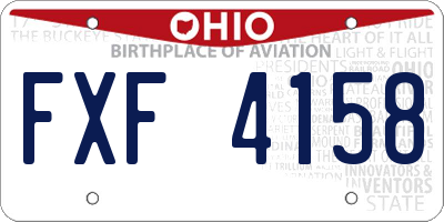 OH license plate FXF4158