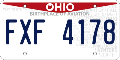 OH license plate FXF4178
