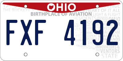 OH license plate FXF4192