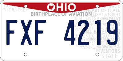 OH license plate FXF4219