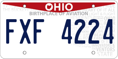 OH license plate FXF4224