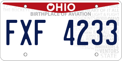 OH license plate FXF4233