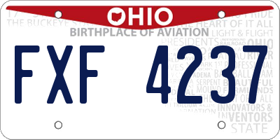 OH license plate FXF4237