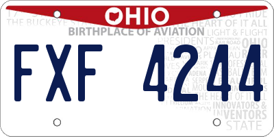 OH license plate FXF4244