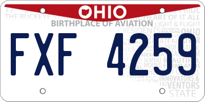 OH license plate FXF4259