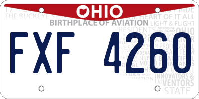 OH license plate FXF4260