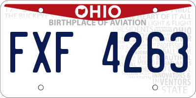 OH license plate FXF4263