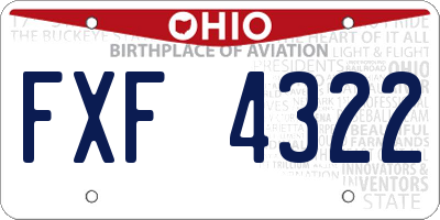 OH license plate FXF4322