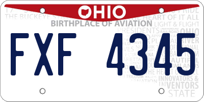 OH license plate FXF4345