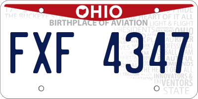 OH license plate FXF4347