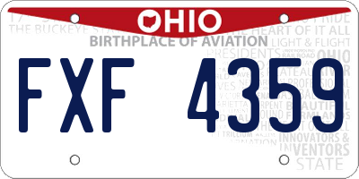 OH license plate FXF4359
