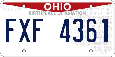 OH license plate FXF4361