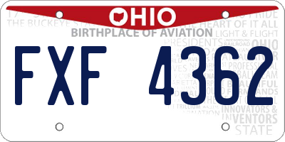 OH license plate FXF4362
