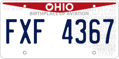 OH license plate FXF4367