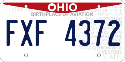 OH license plate FXF4372