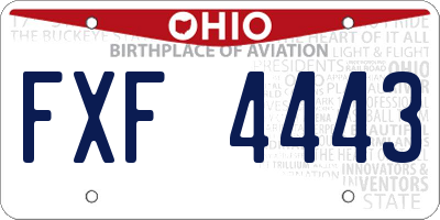 OH license plate FXF4443