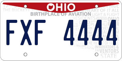 OH license plate FXF4444