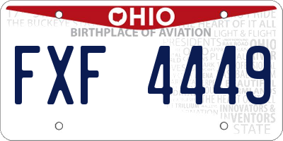 OH license plate FXF4449