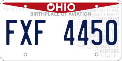 OH license plate FXF4450