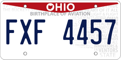 OH license plate FXF4457