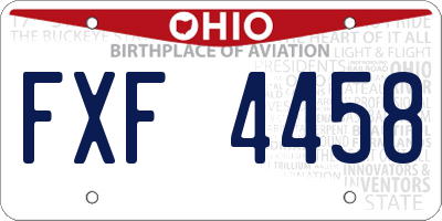 OH license plate FXF4458