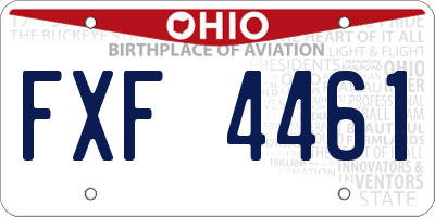 OH license plate FXF4461