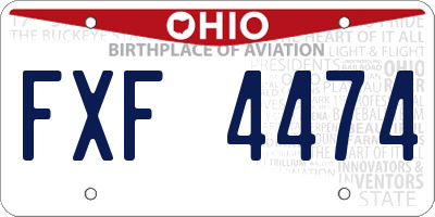 OH license plate FXF4474