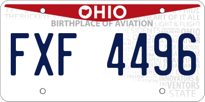 OH license plate FXF4496