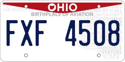 OH license plate FXF4508