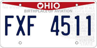 OH license plate FXF4511