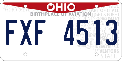 OH license plate FXF4513