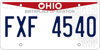 OH license plate FXF4540
