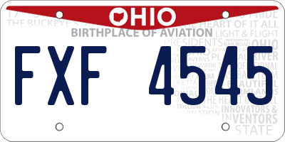 OH license plate FXF4545